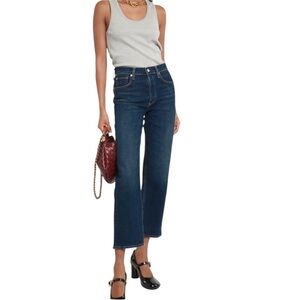 Citizens Of Humanity Florence Mid-Rise Straight Leg Jeans Dark Blue 23